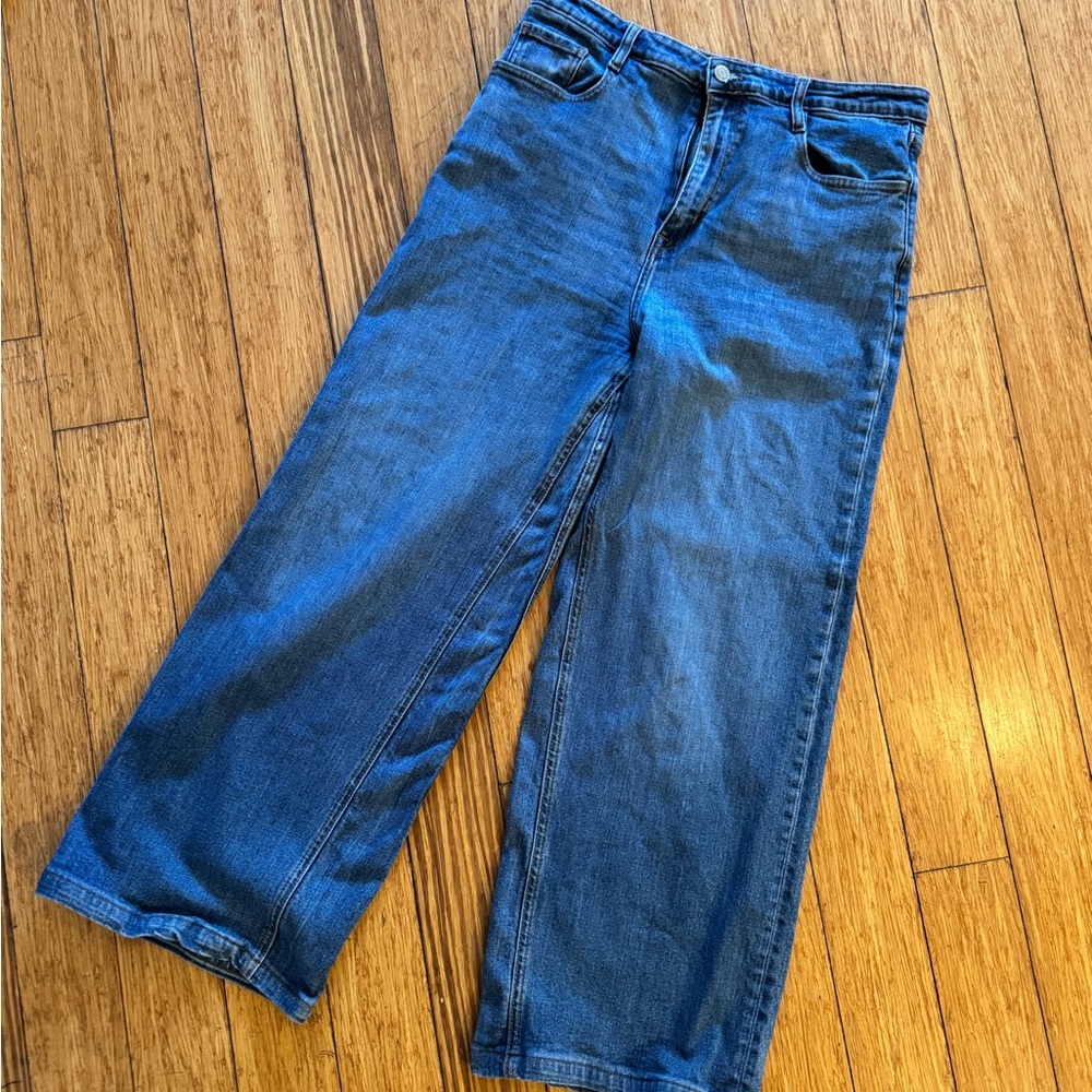 Frank and Oak Nina Wide Leg Jeans - Classic blue